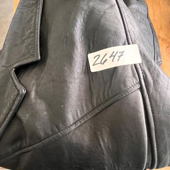 PC Collection Jacket Womens M Black Leather Bomber Moto Biker Rider - Picture 16 of 16